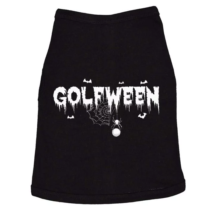 Halloween Golf Player Golfween Spider Webs Golfer Sport Doggie Tank