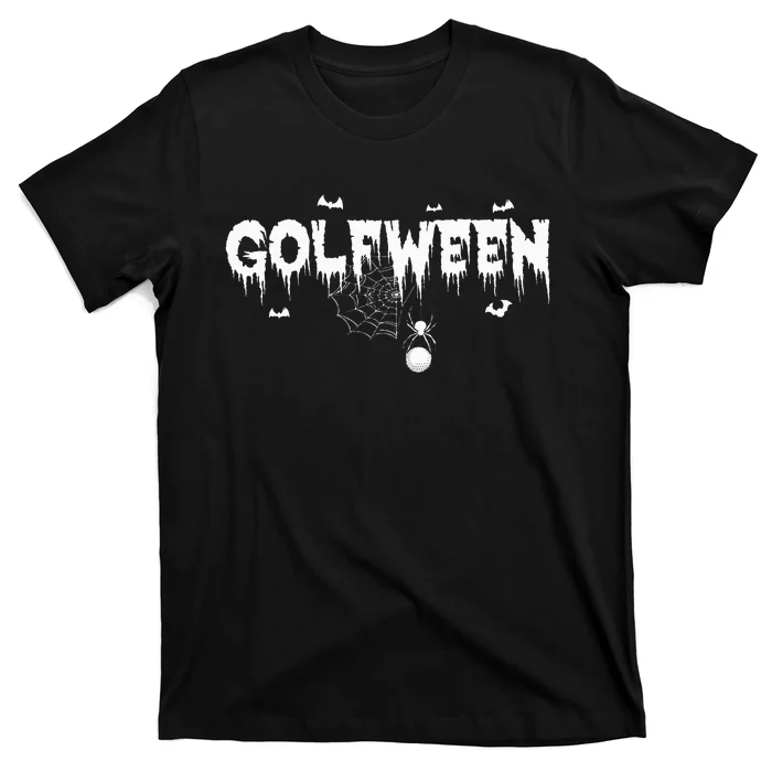 Halloween Golf Player Golfween Spider Webs Golfer Sport T-Shirt