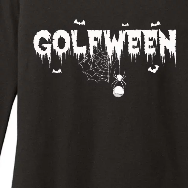 Halloween Golf Player Golfween Spider Webs Golfer Sport Womens CVC Long Sleeve Shirt