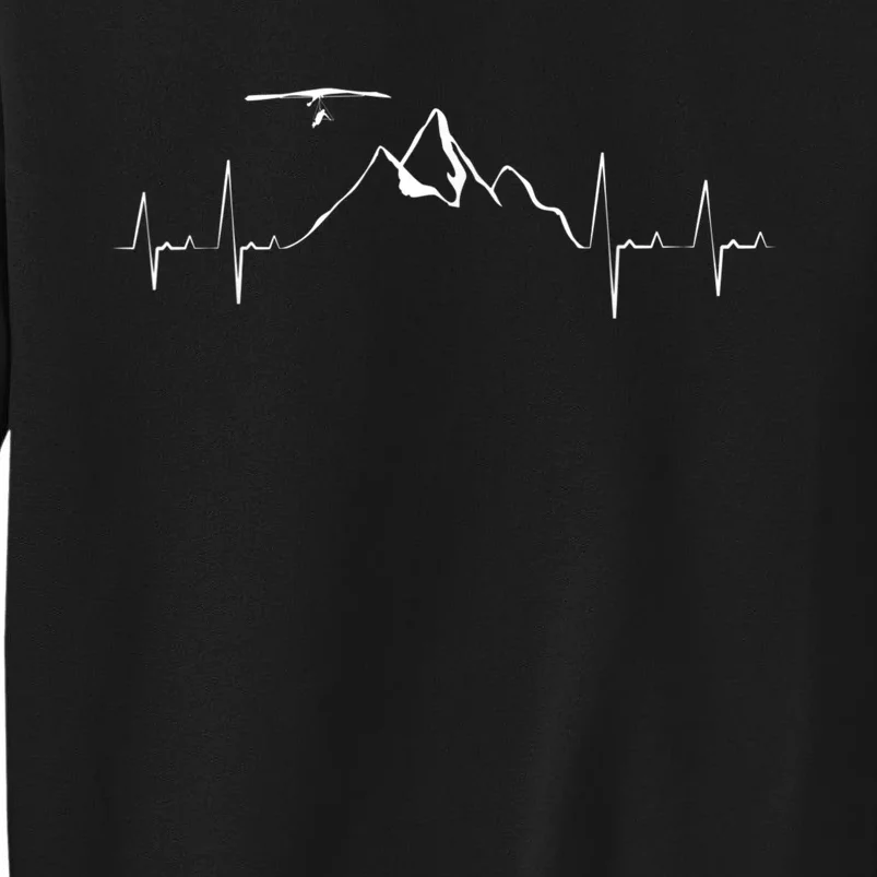 Hang Gliding Pilot Heartbeat Hang Glider EKG Tall Sweatshirt