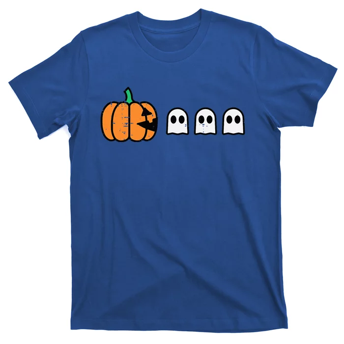 Halloween Gamer Pumpkin Eating Ghost Costume T-Shirt