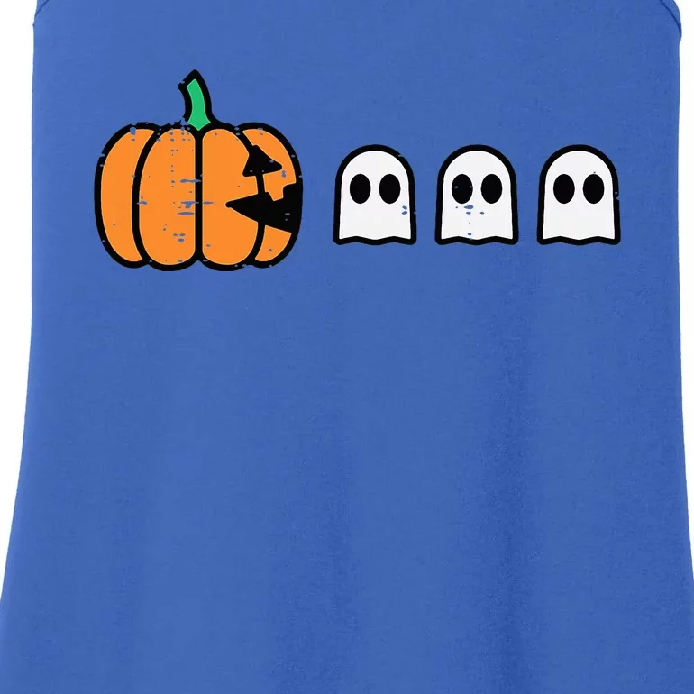 Halloween Gamer Pumpkin Eating Ghost Costume Ladies Essential Tank