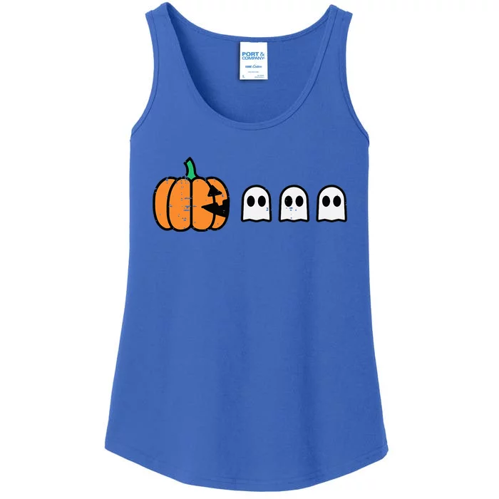 Halloween Gamer Pumpkin Eating Ghost Costume Ladies Essential Tank