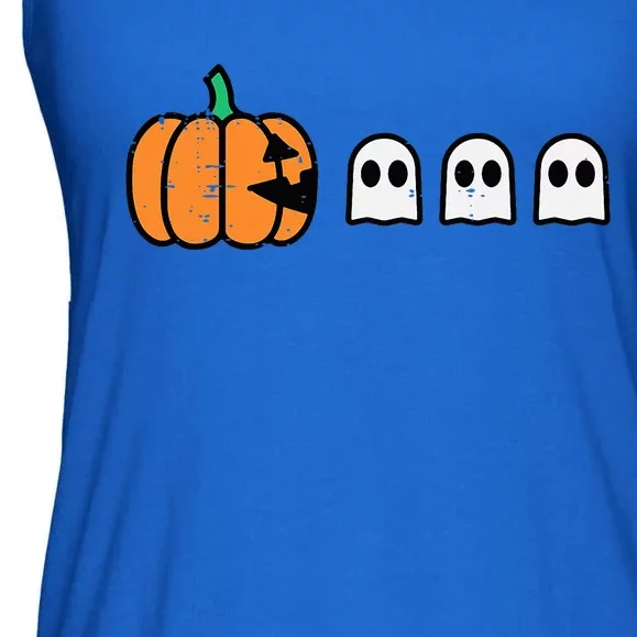 Halloween Gamer Pumpkin Eating Ghost Costume Ladies Essential Flowy Tank