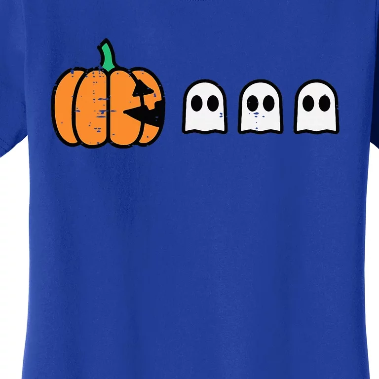 Halloween Gamer Pumpkin Eating Ghost Costume Women's T-Shirt