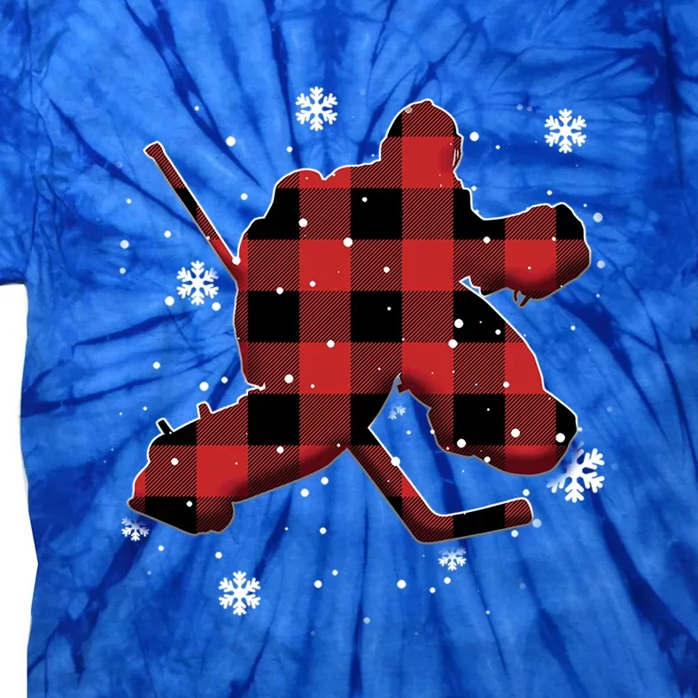 Hockey Goalie Plaid Christmas Gift Tie-Dye T-Shirt