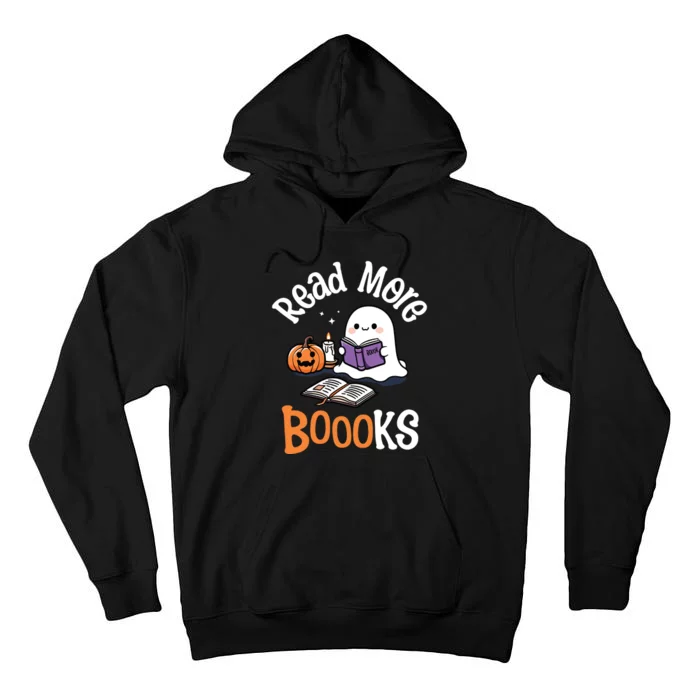 Halloween Ghost Reading Read More Books Librarian Teacher Tall Hoodie