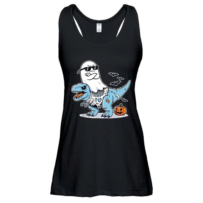 Halloween Ghost Riding Zombie Trex Funny Halloween Ladies Essential Flowy Tank