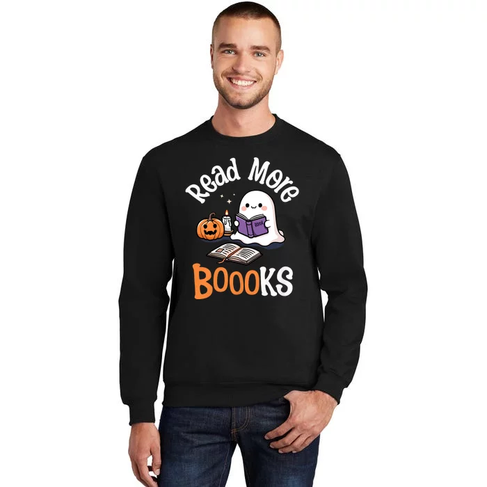 Halloween Ghost Reading Read More Books Librarian Teacher Sweatshirt