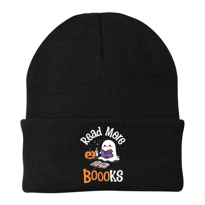 Halloween Ghost Reading Read More Books Librarian Teacher Knit Cap Winter Beanie