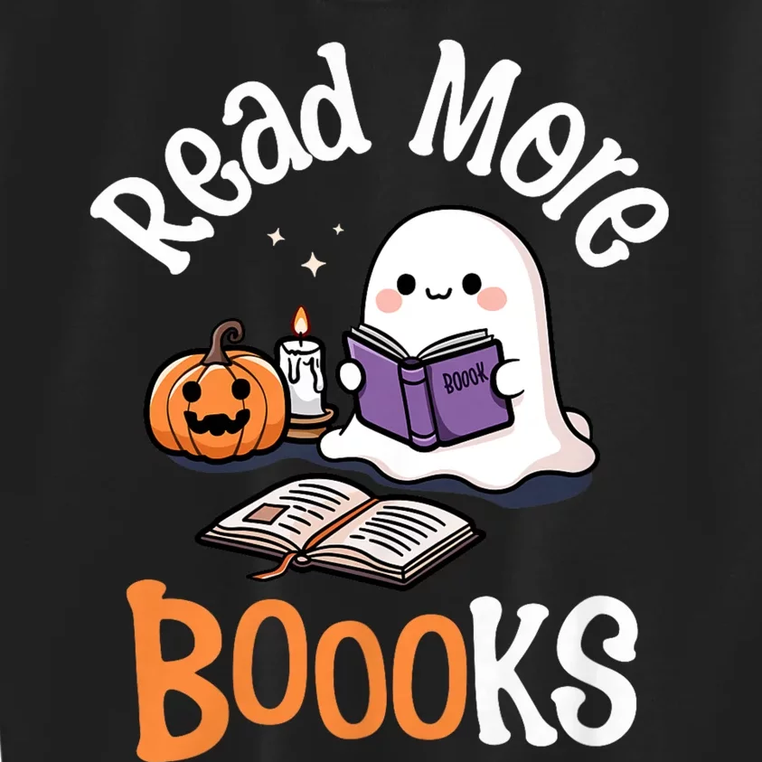 Halloween Ghost Reading Read More Books Librarian Teacher Kids Sweatshirt