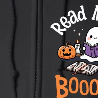 Halloween Ghost Reading Read More Books Librarian Teacher Full Zip Hoodie