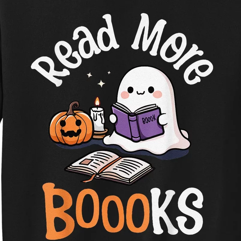 Halloween Ghost Reading Read More Books Librarian Teacher Tall Sweatshirt