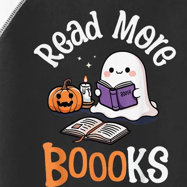 Halloween Ghost Reading Read More Books Librarian Teacher Toddler Fine Jersey T-Shirt