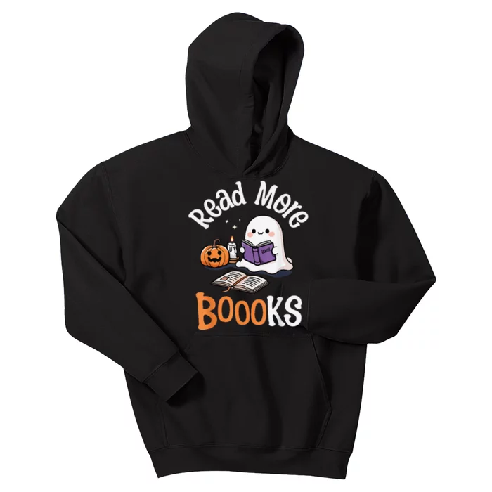 Halloween Ghost Reading Read More Books Librarian Teacher Kids Hoodie