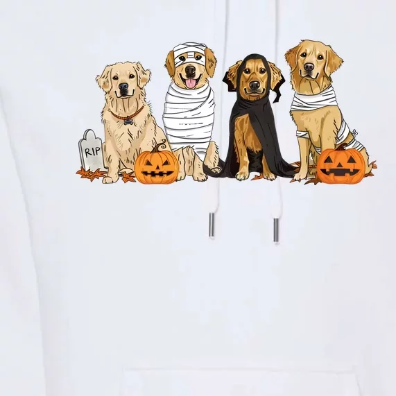 Halloween Golden Retriever Ghost Dogs Premium Hoodie