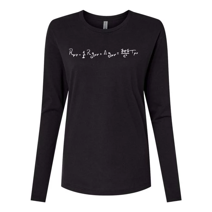 Handwritten General Relativity Field Equations Of Physics Womens Cotton Relaxed Long Sleeve T-Shirt