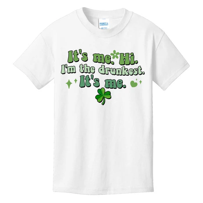 Humor Groovy Retro It's Me. Hi. I'm The Drunkest. It's Me. Kids T-Shirt