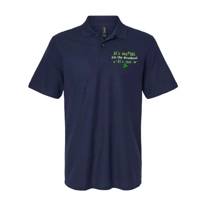 Humor Groovy Retro It's Me. Hi. I'm The Drunkest. It's Me. Softstyle Adult Sport Polo