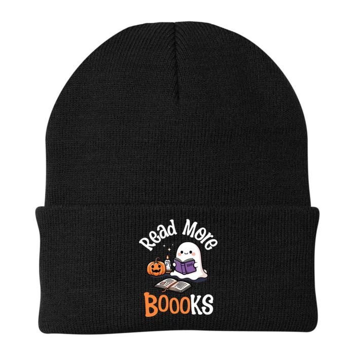 Halloween Ghost Reading Read More Books Librarian Teacher Knit Cap Winter Beanie