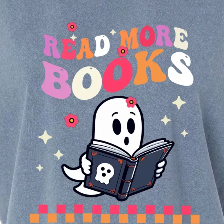 Halloween Ghost Read More Books Spooky Boo Teacher Gift Garment-Dyed Women's Muscle Tee