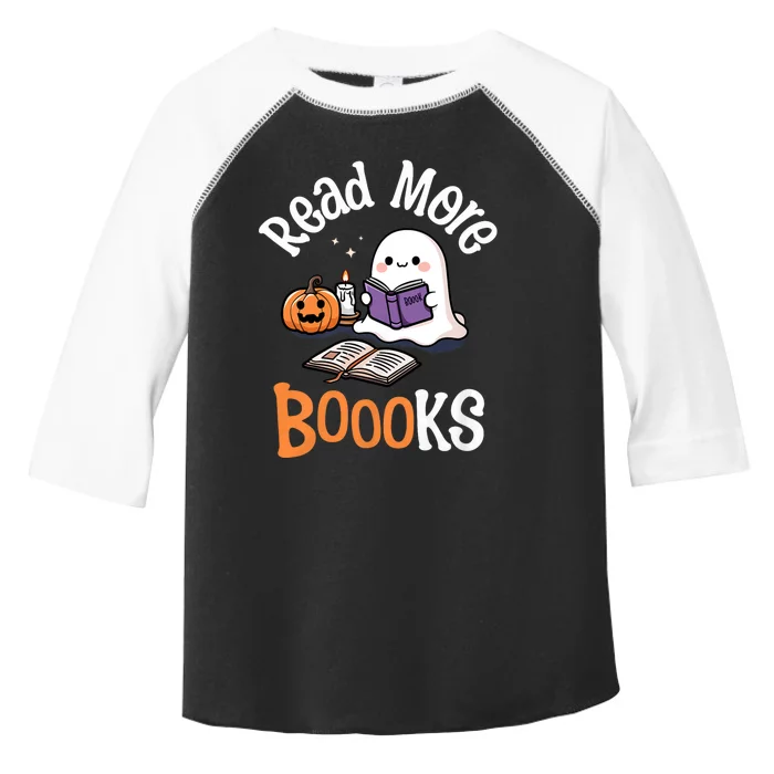 Halloween Ghost Reading Read More Books Librarian Teacher Toddler Fine Jersey T-Shirt