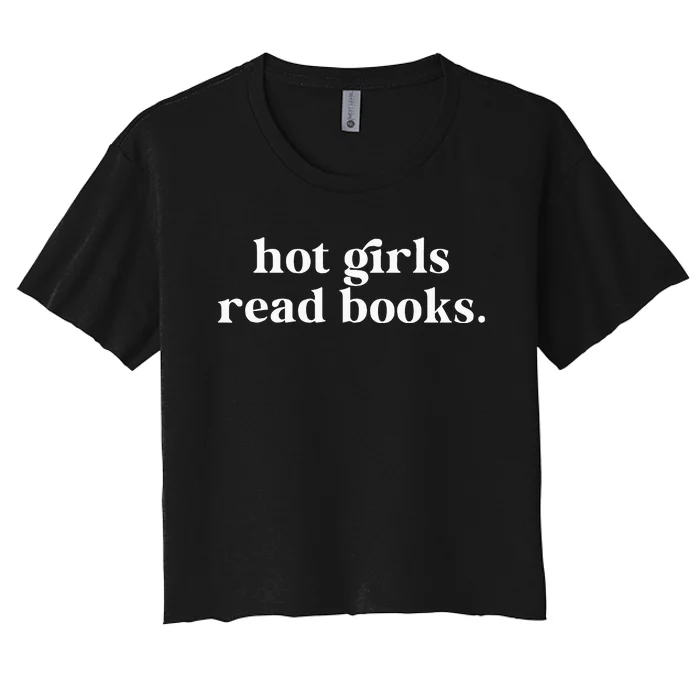 Hot Girl Read Books Lover Bookworm Librarian Book Reading Women's Crop Top Tee