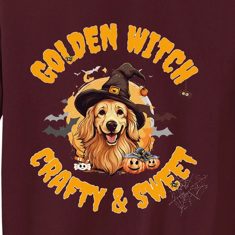 Halloween Golden Retriever Witch Crafty & Sweet Tall Sweatshirt