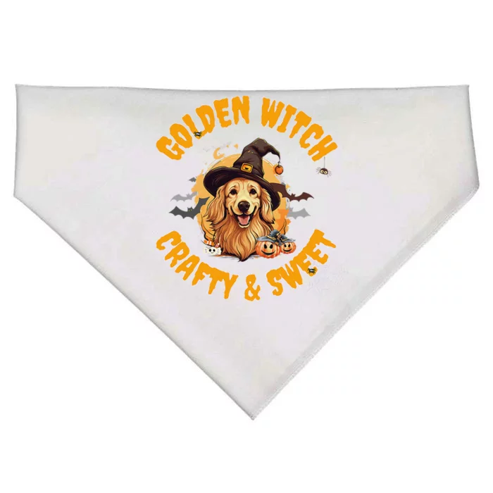 Halloween Golden Retriever Witch Crafty & Sweet USA-Made Doggie Bandana