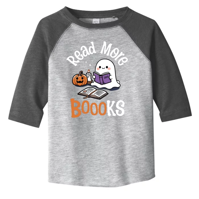 Halloween Ghost Reading Read More Books Librarian Teacher Toddler Fine Jersey T-Shirt