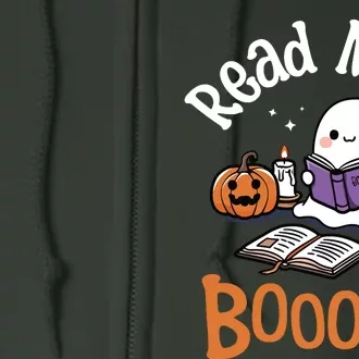 Halloween Ghost Reading Read More Books Librarian Teacher Full Zip Hoodie