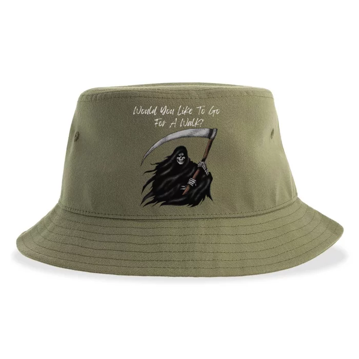 Halloween Grim Reaper Last Walk October Holiday Spooky Sustainable Bucket Hat