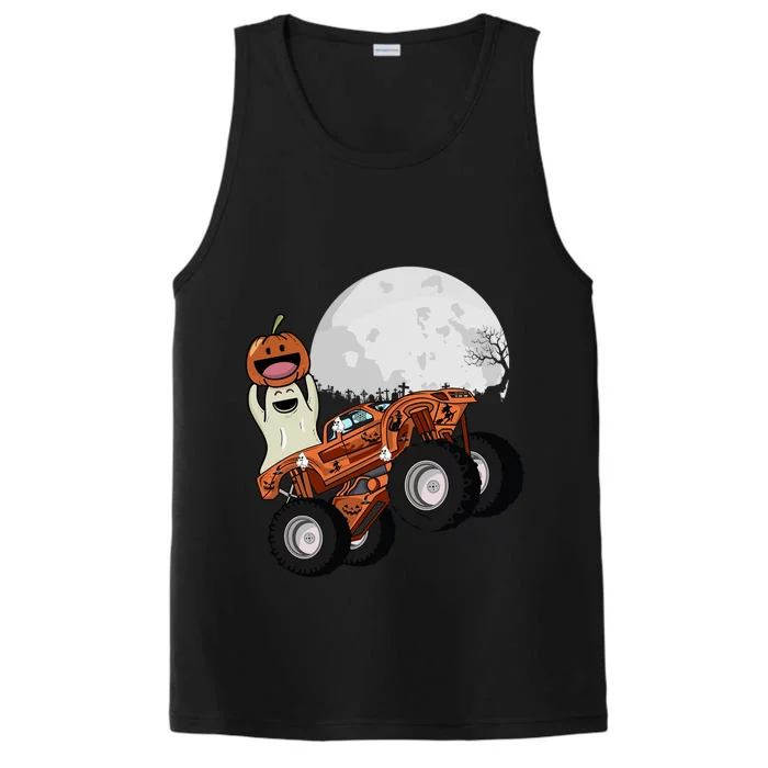 Halloween Ghost Riding Monster Truck Cool Gift Performance Tank