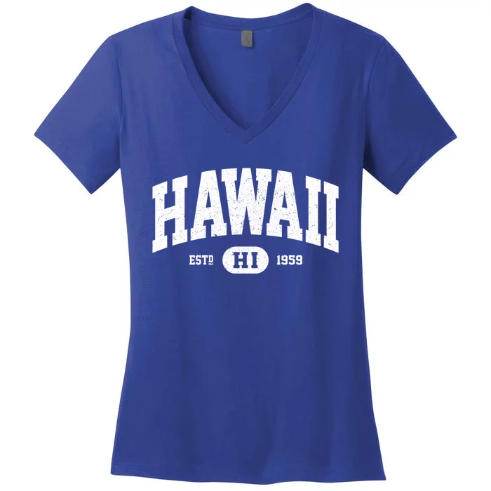 Hawaii Gift Retro Vintage Hawaii Gift Funny Gift Women's V-Neck T-Shirt