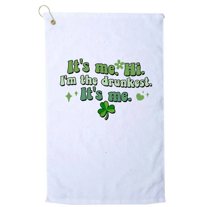 Humor Groovy Retro It's Me. Hi. I'm The Drunkest. It's Me. Platinum Collection Golf Towel