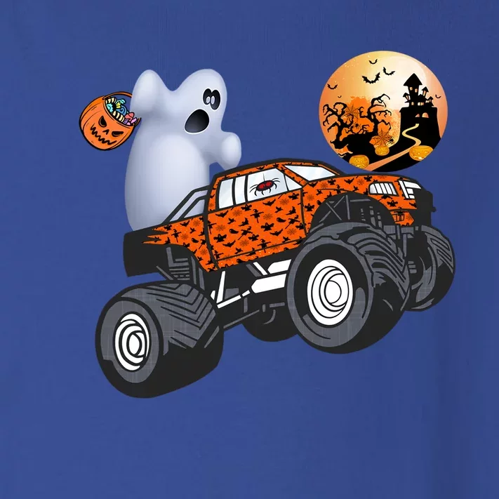 Halloween Ghost Riding Monster Truck Funny Gift Toddler Long Sleeve Shirt