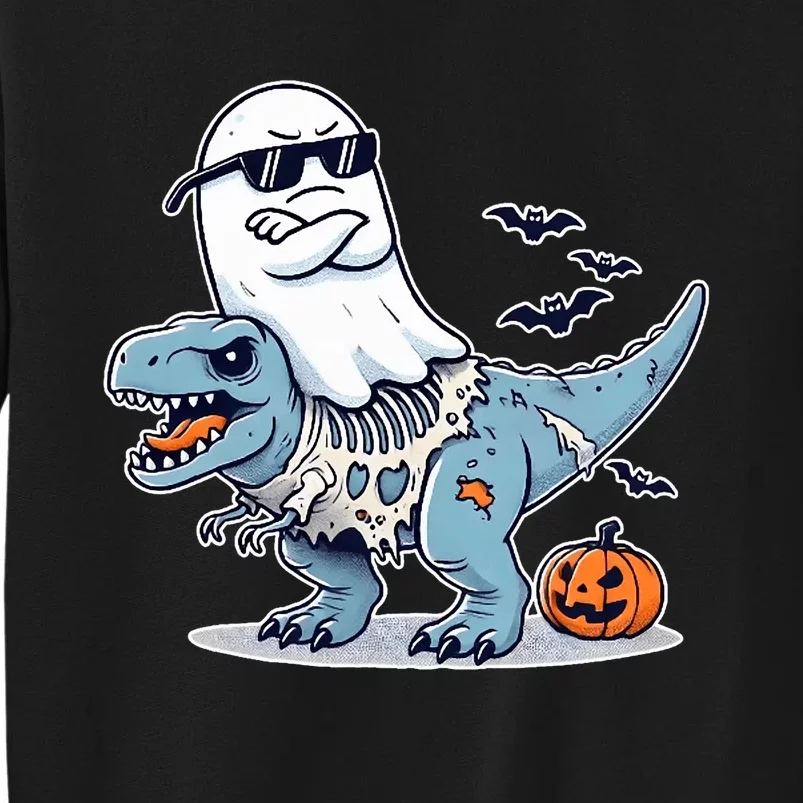 Halloween Ghost Riding Zombie Trex Funny Halloween Costume Sweatshirt