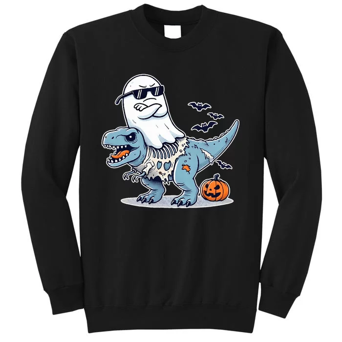 Halloween Ghost Riding Zombie Trex Funny Halloween Costume Sweatshirt