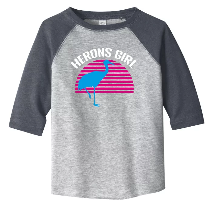 Herons Girl Retro Sunset Heron Birds Lovers Toddler Fine Jersey T-Shirt