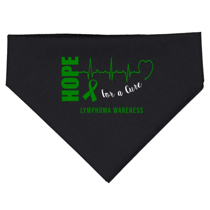 Hope Green Ribbon Lymphoma Awareness USA-Made Doggie Bandana