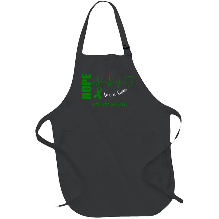 Hope Green Ribbon Lymphoma Awareness Full-Length Apron With Pocket