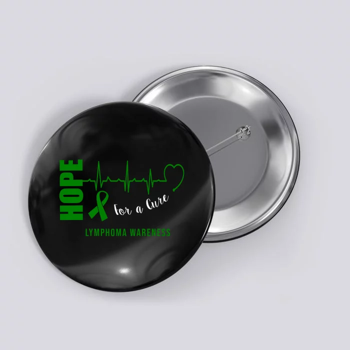 Hope Green Ribbon Lymphoma Awareness Button