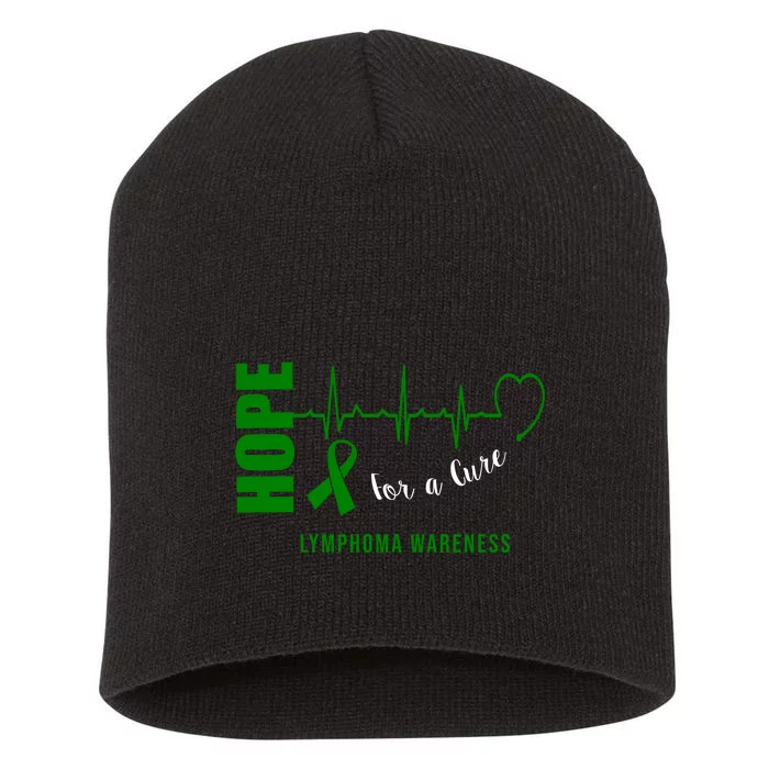 Hope Green Ribbon Lymphoma Awareness Short Acrylic Beanie