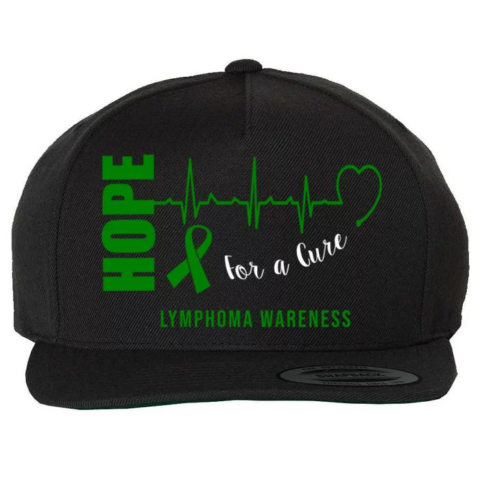 Hope Green Ribbon Lymphoma Awareness Wool Snapback Cap