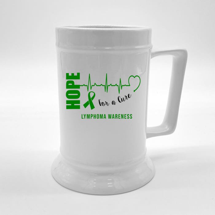 Hope Green Ribbon Lymphoma Awareness Front & Back Beer Stein