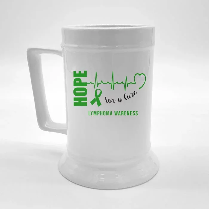 Hope Green Ribbon Lymphoma Awareness Front & Back Beer Stein