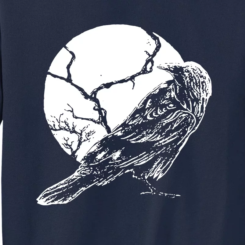 Horror Graphic Raven And Moon Tall Sweatshirt