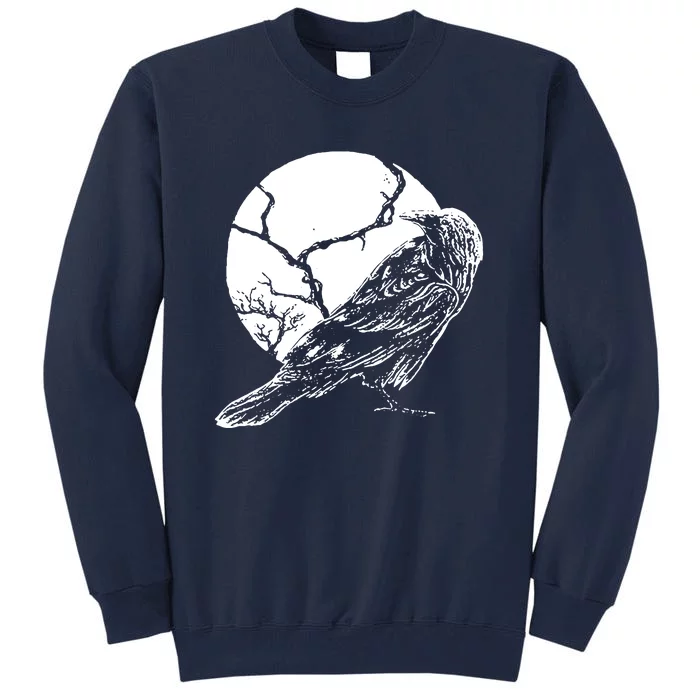 Horror Graphic Raven And Moon Tall Sweatshirt