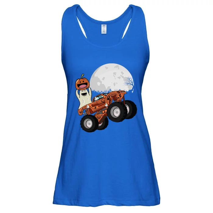 Halloween Ghost Riding Monster Truck Gift Ladies Essential Flowy Tank