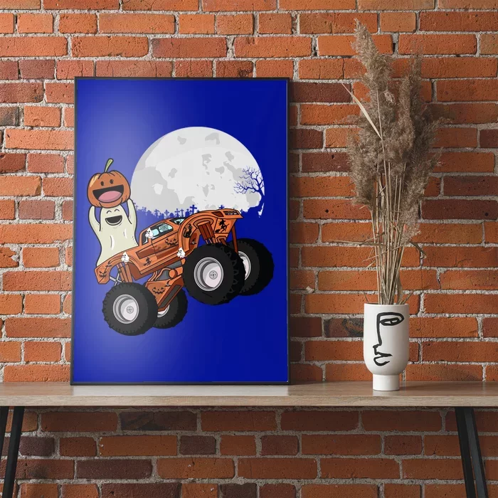 Halloween Ghost Riding Monster Truck Gift Poster